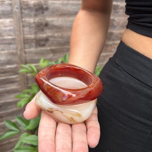 Chunky Resin Cuff Bangle, Stackable Bracelets, Chunky Bangle, Set of Bracelets, Thick Gold Bangle, Jelly Retro Vintage, Ladies Bracelet ,