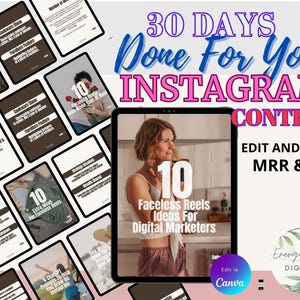30 Days of Instagram Carousel Posts for Digital Marketers – Editable Canva Templates, Social Media Content for Coaches & Entrepreneurs