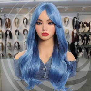 Lryia Long Blue Cosplay Wig For Women, 26 Inch Straight Synthetic Wig With Bangs, Anime Costume Wig For Cosplayers, Perfect Gift For Her