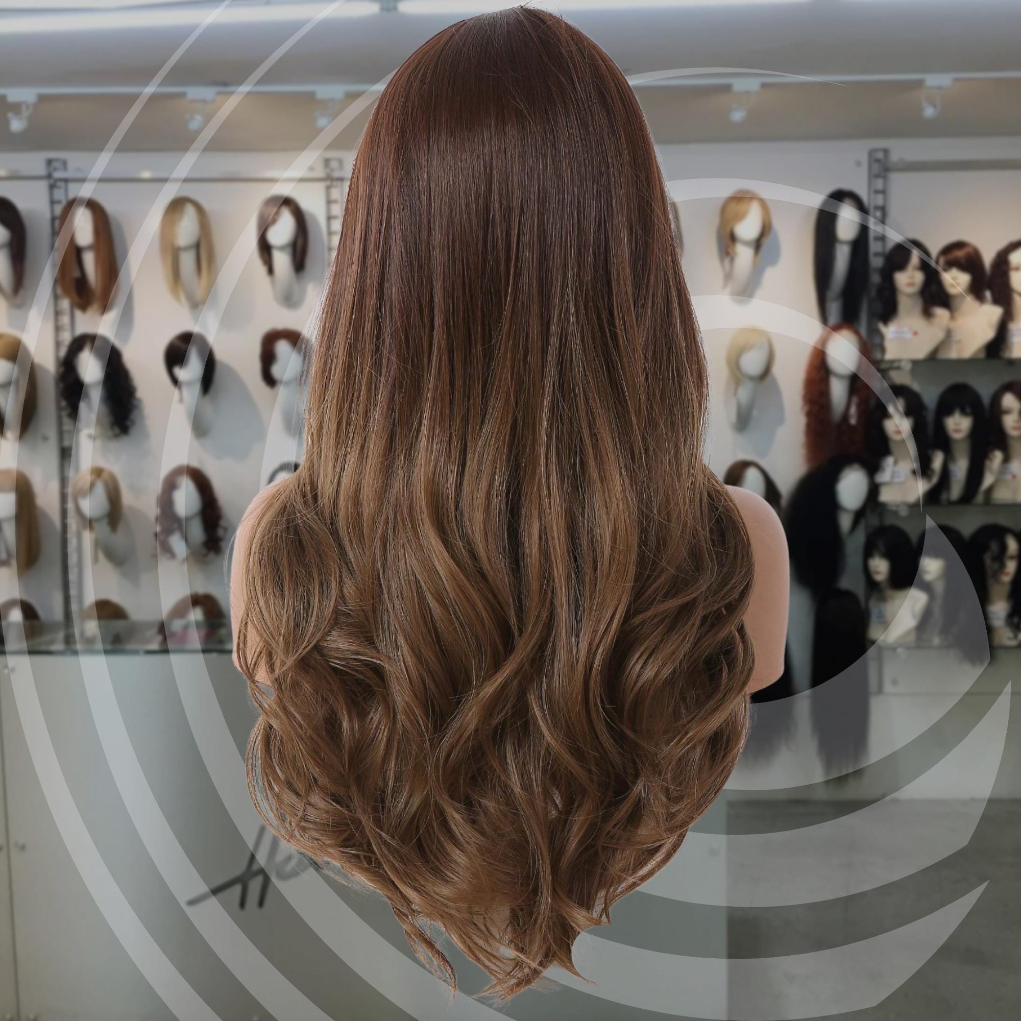 Women 26-inch Brown Wavy Lace Front Wig: Heat-resistant 