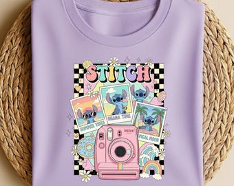 Retro Stitch Shirt, Retro Stitch Coquette Shirt, Stitch Photographer Shirt, Disney Castle Shirt, Vintage Disney Bow Shirts, Stitch Birthday