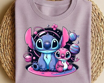 Stitch and Angel Shirt, Lilo and Stitch Movie Shirt, Disney Stitch Birthday Shirt, Disney Lilo And Stitch Shirt, Cute Stitch Shirt