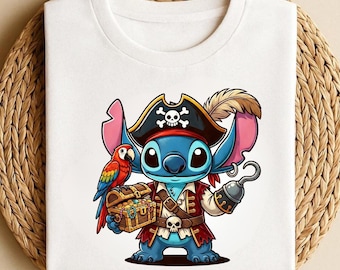 Stitch Sparrow Shirt, Stitch Pirate Shirt, Funny Stitch Shirt, Lilo and Stich Shirt, Pirate Shirt