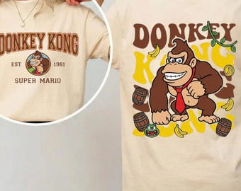 Super Mario Donkey Kong Two Sided Shirt, Super Mario Family Shirt, Donkey Kong Shirt, Super Mario Birthday Gift
