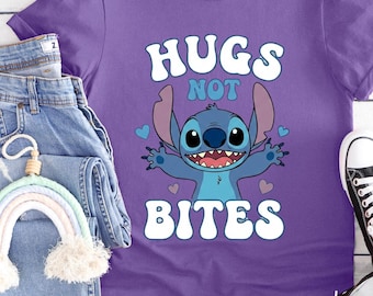 Stitch Hugs not Bites Shirt , Cute Stitch Shirt , Lilo and Stitch Shirt, Stitch Birthday Shirt , Disney Stitch Movie 2026 Shirt