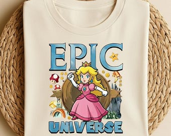 Super Mario Princess Peach Epic Universe Shirt, Mario Princess Peach Shirt, Super Mario Family Shirt, Super Mario Birthday Gift