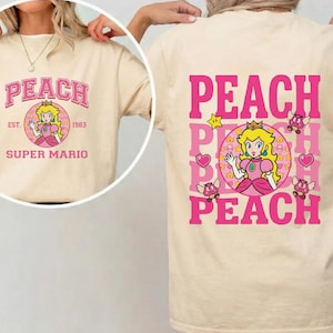 Super Mario Princess Peach Two Sided Shirt, Super Mario Family Shirt, Princess Peach Shirt, Super Mario Birthday Gift