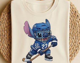 Custom Stitch Ice Hockey Shirt,Stitch Hockey Tee, Cute Hockey Stitch Top,Personalized Ice Hockey Stitch Shirt, Ice Hockey Fan Tee