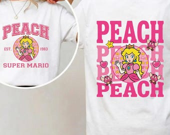 Super Mario Princess Peach Two Sided Shirt, Super Mario Family Shirt, Princess Peach Shirt, Super Mario Birthday Gift