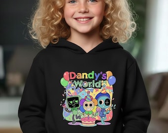 Dandy’s World Hoodie and Sweatshirt, Youth Gaming Hoodie, Cute Game Character Hoodie, Game Cartoon Hoodie, Sprunki Kids Hoodie