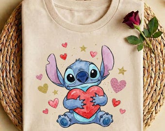 Disney Stitch Angel Xoxo Shirt, Disney Valentines Day Shirt, Disney Lover T-Shirt, Disneyland Honeymoon Trip Tee, Disney Romantic Shirt