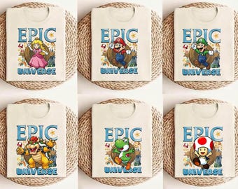 Super Mario Epic Universe Shirt, Super Mario Characters Shirt, Super Mario Family Shirt, Super Mario Birthday Gift