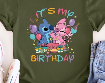 Disney Stitch Kids Birthday Shirt, Disney Birthday Girl Tee, Stitch Birthday Boy Shirt, Custom Stitch Birthday Shirt, Kids Birthday Sweater