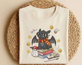Cute Toothless and Mario Shirt, Epic Universe Toothless Shirt, Toothless Gryff Costume Witch Halloween Shirt, Night Fury Wizard Shirt