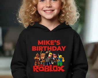 Custom Roblox Sweatshirt, Roblox Birthday Hoodie, Roblox Gamer Hoodie, Roblx Character Hoodie, Family Game Hoodie
