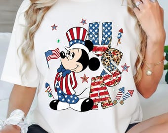 Camiseta de Mickey del 4 de julio de 2026, Camiseta patriótica de Disney del Día de los Caídos de 2026, Camiseta familiar del Día de la Independencia de Disneyland, 250 años patrióticos de Disney