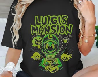 Retro Super Mario Luigi's Mansion Shirt, Super Mario Sweatshirt, Retro Mario Video Game Apparel, Super Mario Birthday Gift