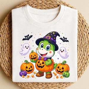 Yoshi Halloween Shirt, Cute Witch Yoshi Tee, Pumpkin Patch Mario Tshirt, Funny Yoshi Ghost Shirt, Mario Bros Halloween Tee