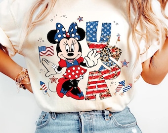 Camiseta de Minnie del 4 de julio de 2026, Camiseta patriótica del Día de los Caídos de Disney 2026, Camiseta familiar del Día de la Independencia de Disneyland, 250 años patrióticos de Disney