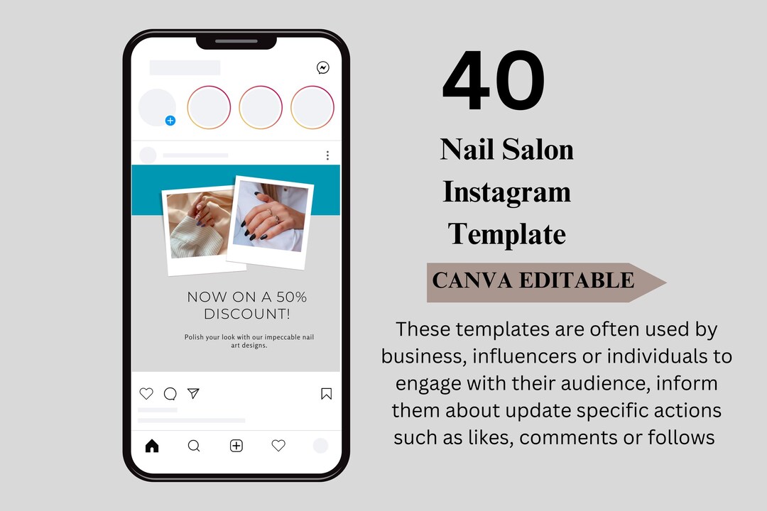 Editable Nail Salon Instagram Templates | Nail Tech Social Media ...
