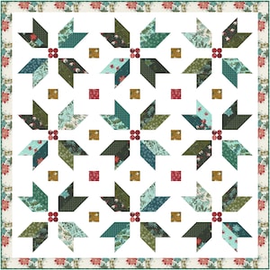Holly-Day Stars PDF quilt pattern