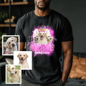 Custom Memorial Pet Shirt - Vintage Dog Portrait Tee, Personalized Comfort Colors Shirt, Retro 90s Bootleg, Pet Loss Gift