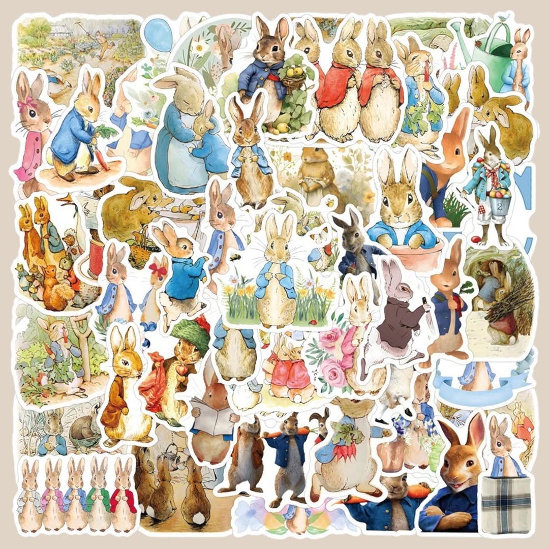 Novel Peter Rabbit Cartoon Stickers, 10/30/50PCS Easter Stickers Gift ...