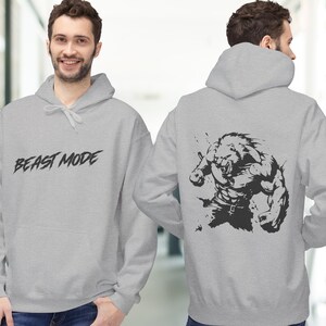Beast mode gym midweight softstyle fleece hoodie, gift for him, birthday gift, hoodies, sweatshirt, cool gift ideas, gym hoodies
