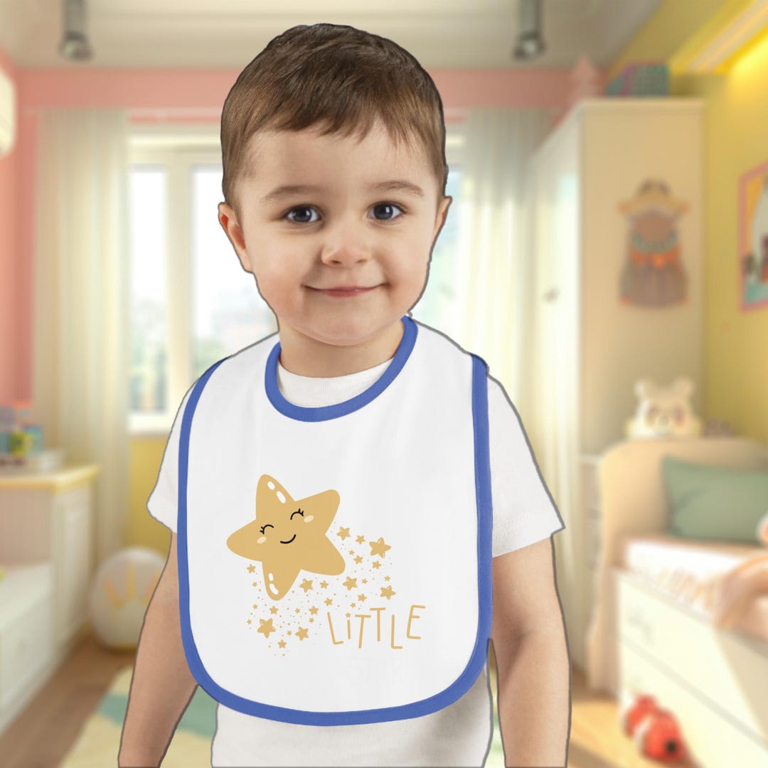 Soft Plain & Star Print Wool Baby Bib – Gentle Feeding Essential