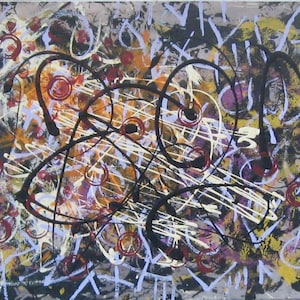 Antonyms - Bold Energetic Contemporary Acrylic on Canvas Board Shipping Included in Price