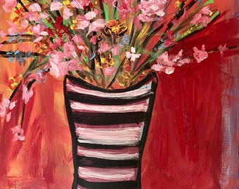 Summertime - Large Acrylic on Stretched Canvas Shipping Included
