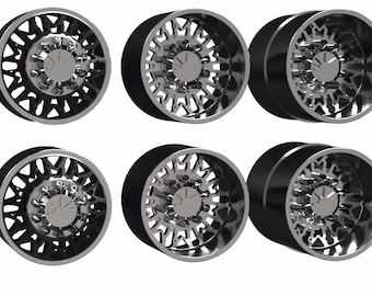 Set of 1/64 Dually Liberty Forged LBTYD25's with Tires (Traditional Dually Front, Super Single Front, Dually Rear)