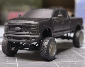 1/64 2025 F250 Body with "AnyLevel" Styled Lift Kit/Chassis (2 Piece Kit)