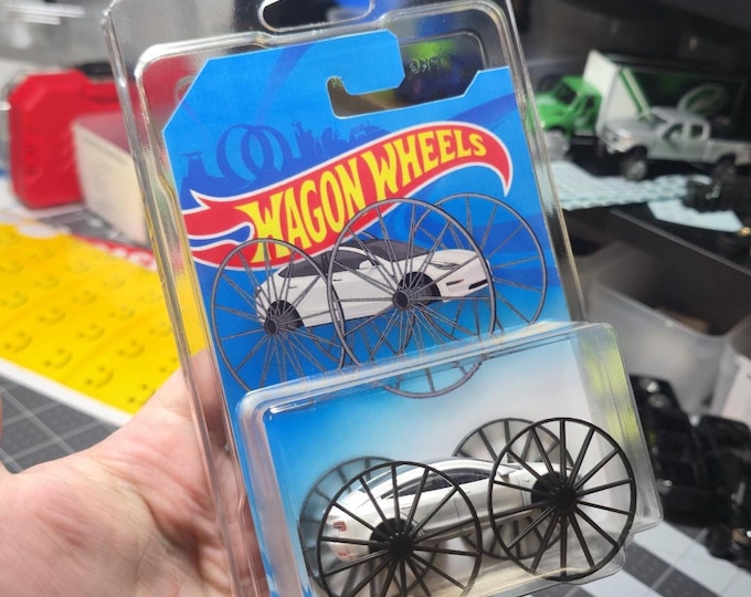 Featured listing image: 1/64 Custom Replica of Whistlin Diesel's Tesla Model 3 on Wagon Wheels