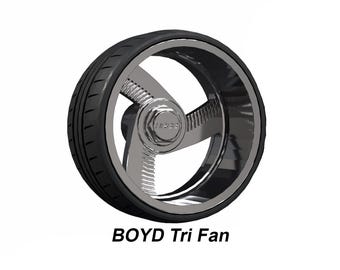 Set of 1/64 BOYD Tri Fan's (Directional) with Street Tires