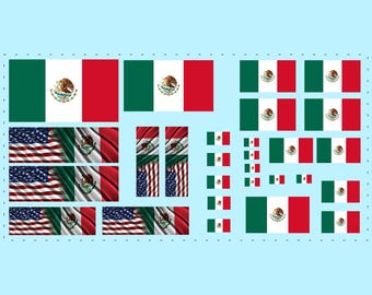 1/64 Mexican Flag Waterslide Decals