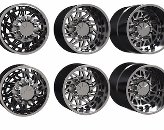 Set of 1/64 Dually Liberty Forged LBTYD28's with Tires (Traditional Dually Front, Super Single Front, Dually Rear)