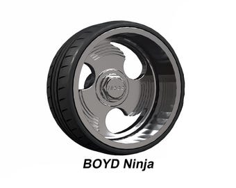 Set of 1/64 BOYD Ninja's (Directional) with Street Tires