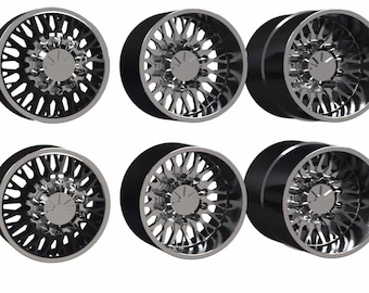 Set of 1/64 Dually Liberty Forged LBTYD10's with Tires (Traditional Dually Front, Super Single Front, Dually Rear)
