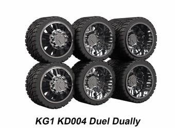 Set of 1/64 Dually KG1 KD004 Duels with Tires (Traditional Dually Front, Super Single Front, Dually Rear)