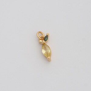 Gold Fruit Charms 18K Gold Filled Mango Pendant for DIY Bracelet Necklace Jewelry Making Supply 14.3x5.5x4.5mm