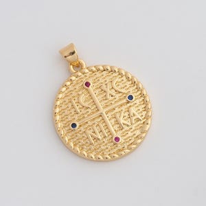 Gold Byzantine Cross Charms 18K Gold Filled Orthodox Cross Pendant for DIY Bracelet Necklace Jewelry Making Supply 32.2x24.5x2.6mm