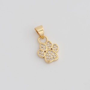 Ciondolo a forma di zampa d&#39;oro riempito in oro 18 carati, a forma di zampa di animale, per la creazione di gioielli fai da te, braccialetti, collane, 18x10x1,7 mm