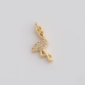 Gold Flamingo Charms 18K Gold Filled Animal Pendant for DIY Bracelet Necklace Jewelry Making Supply 20x8.2x2.5mm