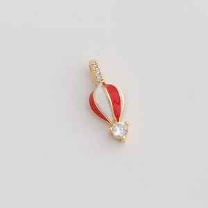 Gold Enamel Hot Air Balloon Charms 18K Gold Filled Hot Air Balloon Pendant for DIY Bracelet Necklace Jewelry Making Supply 17x6.5x3.5mm