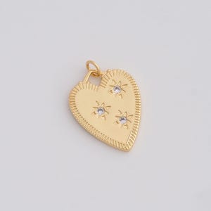 Gold Heart Charms 18K Gold Filled Star Pendant for DIY Bracelet Necklace Jewelry Making Supply 24x18.5x1.6mm