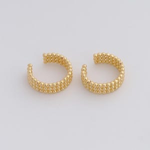 Gold Non Piercing Cartilage Clip Earrings 18K Gold Filled Cuff Earrings Valentine Gifts Engagement Gift Wedding Gifts 13x13x4.2mm
