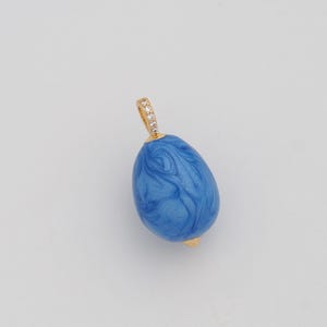 Gold Enamel Easter Egg Charms 18K Gold Filled Egg Pendant for DIY Bracelet Necklace Jewelry Making Supply 25.7x15.5mm