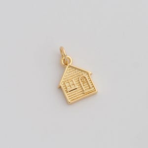 Gold House Charms 18K Gold Filled House Pendant for DIY Bracelet Necklace Jewelry Making Supply 16x10x1.7mm