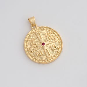 Gold Byzantine Cross Charms 18K Gold Filled Orthodox Cross Pendant for DIY Bracelet Necklace Jewelry Making Supply 31.8x24.5x3.5mm